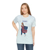 Let's Be Patriotic Flags and Fireworks Lady 4th of July Short Sleeve T-Shirt