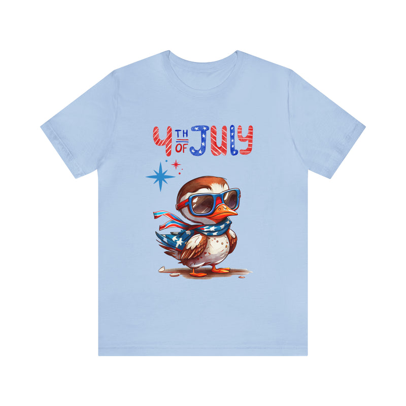 Cool Patriotic Little Bird on the 4th of July Short Sleeve T-Shirt