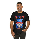 Brave and Patriotic Gnome on the 4th of July Short Sleeve T-Shirt