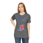 Happy Independence Day Red, White and Blue Cowboy Boots 4th of July Short Sleeve T-Shirt