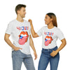 Patriotic Lips Being Funny on the 4th of July Short Sleeve T-Shirt