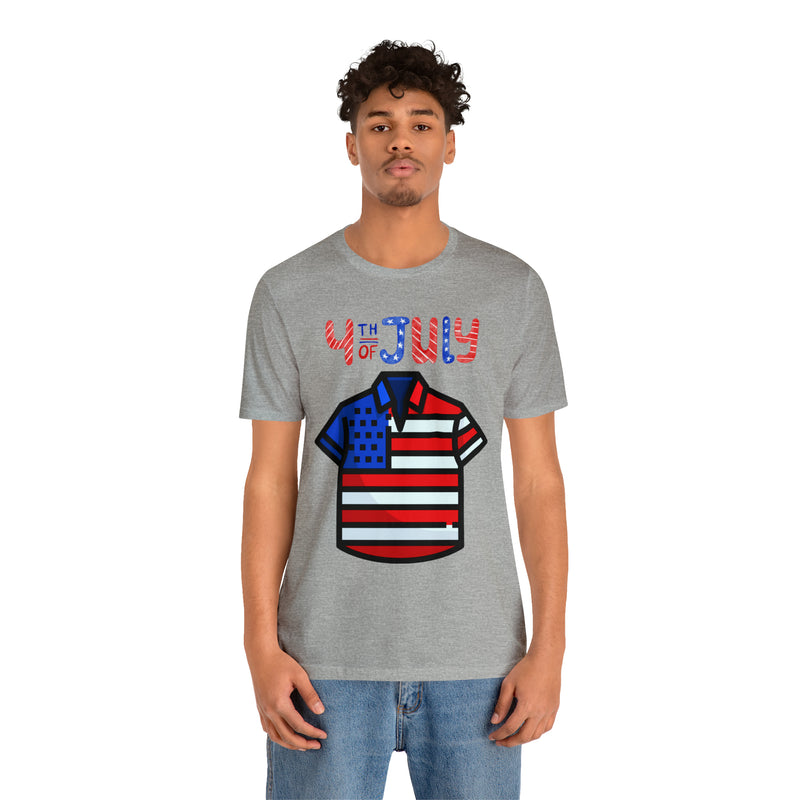 Patriotic Red, White and Blue Casual Shirt 4th of July Short Sleeve T-Shirt