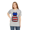 Patriotic Red, White and Blue Lady Casual Dress 4th of July Short Sleeve T-Shirt