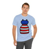 Patriotic Red, White and Blue Lady Casual Dress 4th of July Short Sleeve T-Shirt
