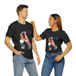 Cute Patriotic and Free Lady Celebrating the 4th of July Short Sleeve T-Shirt