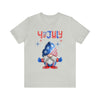 Thumbs Up Patriotic Gnome Celebrating the 4th of July Short Sleeve T-Shirt