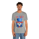 Brave and Patriotic Gnome on the 4th of July Short Sleeve T-Shirt