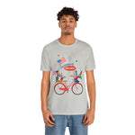 Celebrate Freedom Bike Ride Patriotic 4th of July Short Sleeve T-Shirt