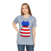 Patriotic Red, White and Blue Formal Dress 4th of July Short Sleeve T-Shirt