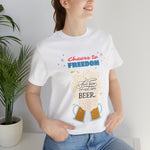 Cheers to Freedom Let's Have a Beer Red Sparkles 4th of July Short Sleeve T-Shirt