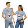 Cute Patriotic Cat Celebrating Freedom in the USA 4th of July Short Sleeve T-Shirt