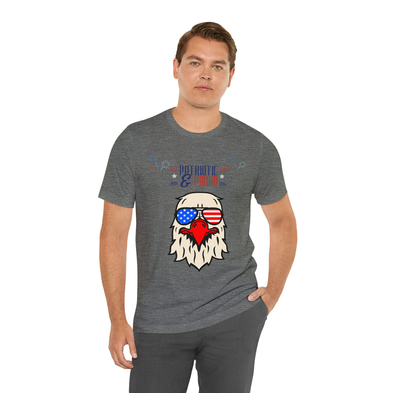 Patriotic and Proud Eagle 4th of July Short Sleeve T-Shirt