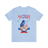 Thumbs Up Patriotic Gnome Celebrating the 4th of July Short Sleeve T-Shirt