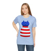 Patriotic Red, White and Blue Formal Dress 4th of July Short Sleeve T-Shirt