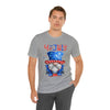 Brave and Patriotic Gnome on the 4th of July Short Sleeve T-Shirt