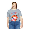 Patriotic Lips Being Funny on the 4th of July Short Sleeve T-Shirt