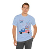 Freedom and Fireworks Patriotic Truck Let's Get Lit on the 4th of July Short Sleeve T-Shirt