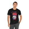 Patriotic Gnome Showing Love on the 4th of July Short Sleeve T-Shirt