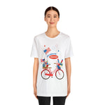 Celebrate Freedom Bike Ride Patriotic 4th of July Short Sleeve T-Shirt