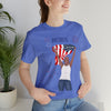 The Joy of Being Patriotic Lady Celebrating the Land of the Free 4th of July Short Sleeve T-Shirt