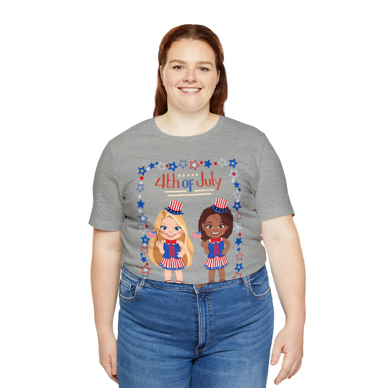 4th of July Patriotic Girls Short Sleeve T-Shirt