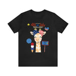 Mother Giraffe Happy 4th of July Short Sleeve T-Shirt