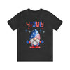 Thumbs Up Patriotic Gnome Celebrating the 4th of July Short Sleeve T-Shirt