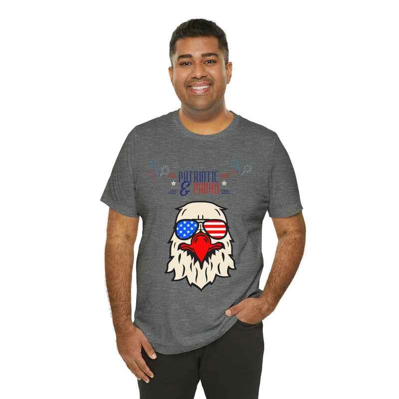 Patriotic and Proud Eagle 4th of July Short Sleeve T-Shirt