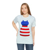 Patriotic Red, White and Blue Formal Dress 4th of July Short Sleeve T-Shirt