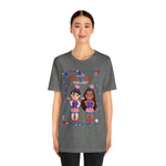 Celebrating 4th of July Patriotic Girls Short Sleeve T-Shirt