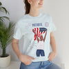 The Joy of Being Patriotic Lady Celebrating the Land of the Free 4th of July Short Sleeve T-Shirt