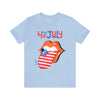 Patriotic Lips Being Funny on the 4th of July Short Sleeve T-Shirt