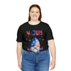 Thumbs Up Patriotic Gnome Celebrating the 4th of July Short Sleeve T-Shirt