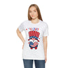 Patriotic Gnome Showing Love on the 4th of July Short Sleeve T-Shirt