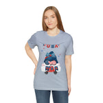 USA Patriotic Gnome Celebrating the 4th of July Short Sleeve T-Shirt