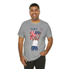 The Joy of Being Patriotic Lady Celebrating the Land of the Free 4th of July Short Sleeve T-Shirt
