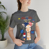 Mother Giraffe Happy 4th of July Short Sleeve T-Shirt