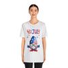 Thumbs Up Patriotic Gnome Celebrating the 4th of July Short Sleeve T-Shirt