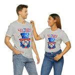 Brave and Patriotic Gnome on the 4th of July Short Sleeve T-Shirt