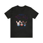 Adorable Patriotic Bunnies Celebrating the 4th of July Short Sleeve T-Shirt