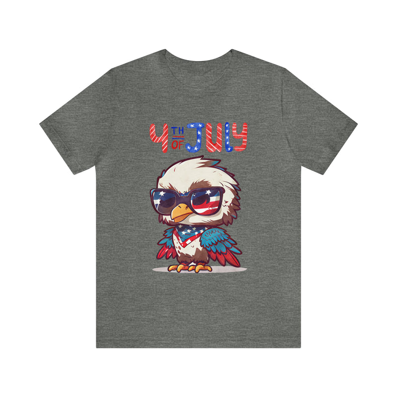 4th of July Little Cool Patriotic Eagle 4th of July Short Sleeve T-Shirt