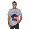 Patriotic Red, White and Blue Casual Shirt 4th of July Short Sleeve T-Shirt