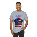 Patriotic Red, White and Blue Casual Shirt 4th of July Short Sleeve T-Shirt