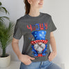 Brave and Patriotic Gnome on the 4th of July Short Sleeve T-Shirt