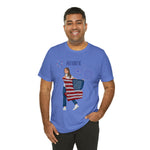 Let's Be Patriotic Flags and Fireworks Lady 4th of July Short Sleeve T-Shirt