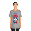 Patriotic Gnome Showing Love on the 4th of July Short Sleeve T-Shirt