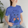 Patriotic Llama Love on the 4th of July Short Sleeve T-Shirt