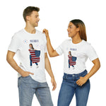 Let's Be Patriotic Flags and Fireworks Lady 4th of July Short Sleeve T-Shirt