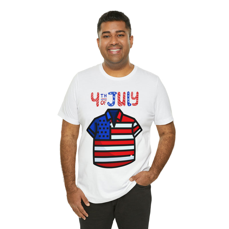 Patriotic Red, White and Blue Casual Shirt 4th of July Short Sleeve T-Shirt