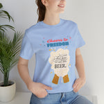 Cheers to Freedom Let's Have a Beer Red Sparkles 4th of July Short Sleeve T-Shirt